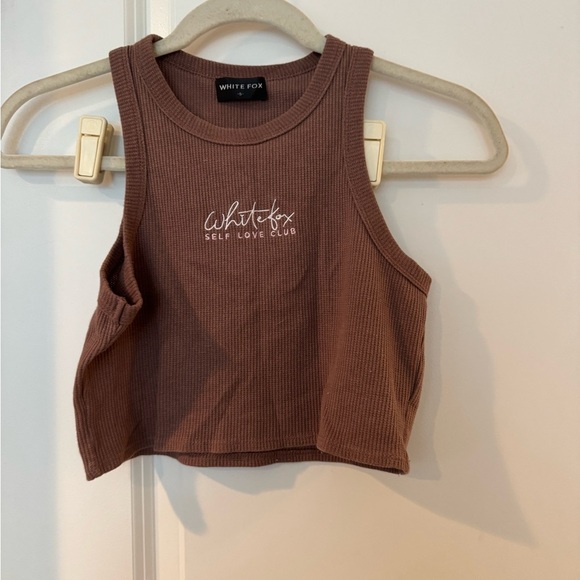 White Fox Boutique Tops - White Fox Brown Crop Top